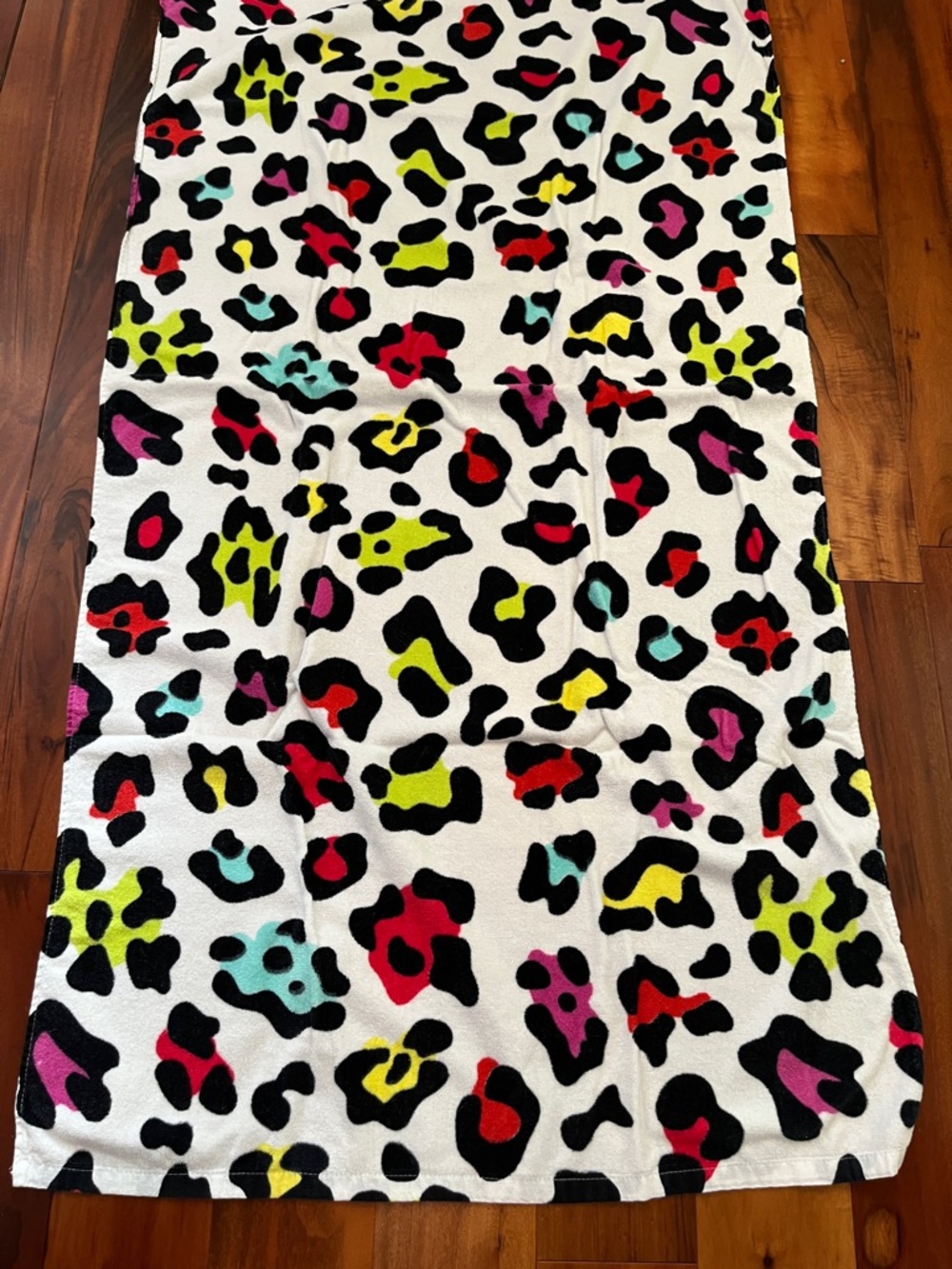 Colorful Neon Leopard Print Beach Towel. - Picture 7 of 9